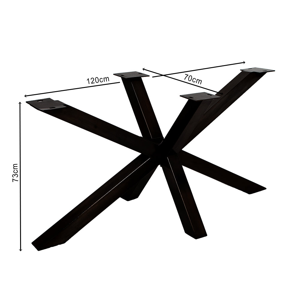 Esstischgestell DIVE-MIKADO ca. L120cm Schwarz Stahl (pulverbeschichtet)