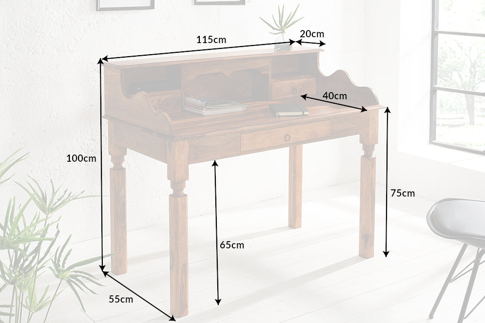 Massiver Schreibtisch NILAY 115cm Palisander Sekretär