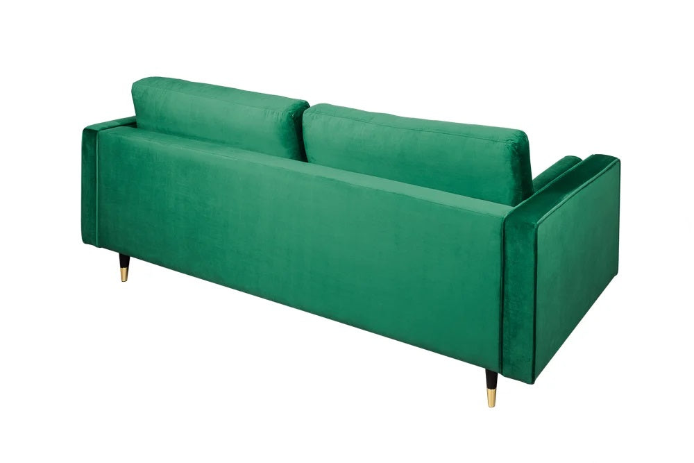 Modernes 3er Sofa 220cm COMFORT grün Samt Taschenfederkern