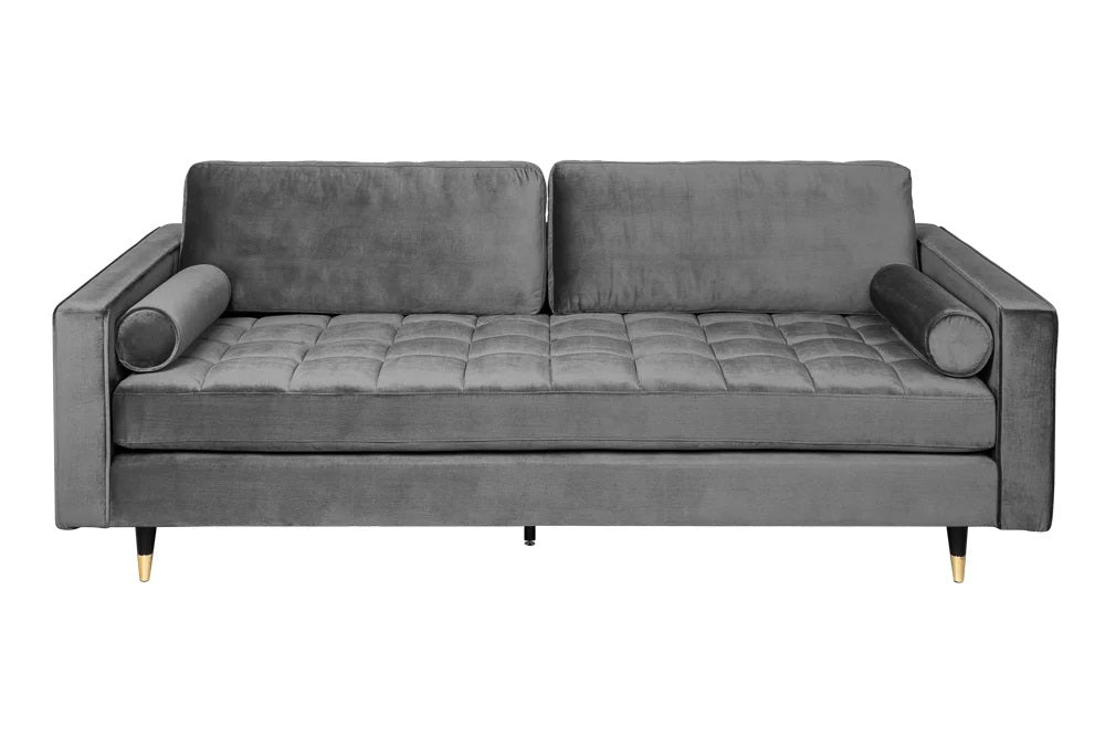 Modernes 3er Sofa 220cm COMFORT grau Samt Federkern