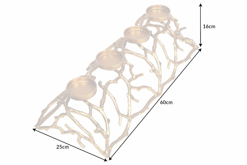 Stilvoller Kerzenständer CANDELA 60cm gold Aluminium