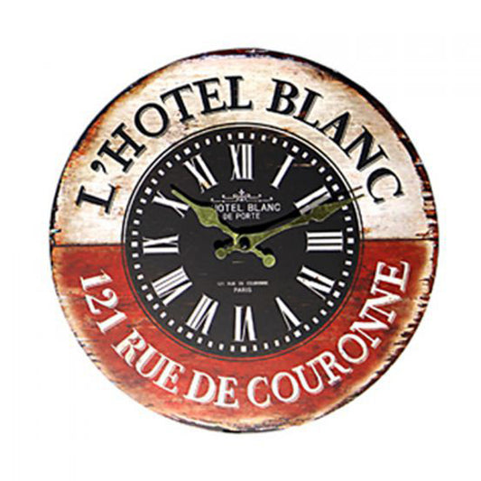 Wanduhr HOTEL BLANC im Vintage Design 28cm