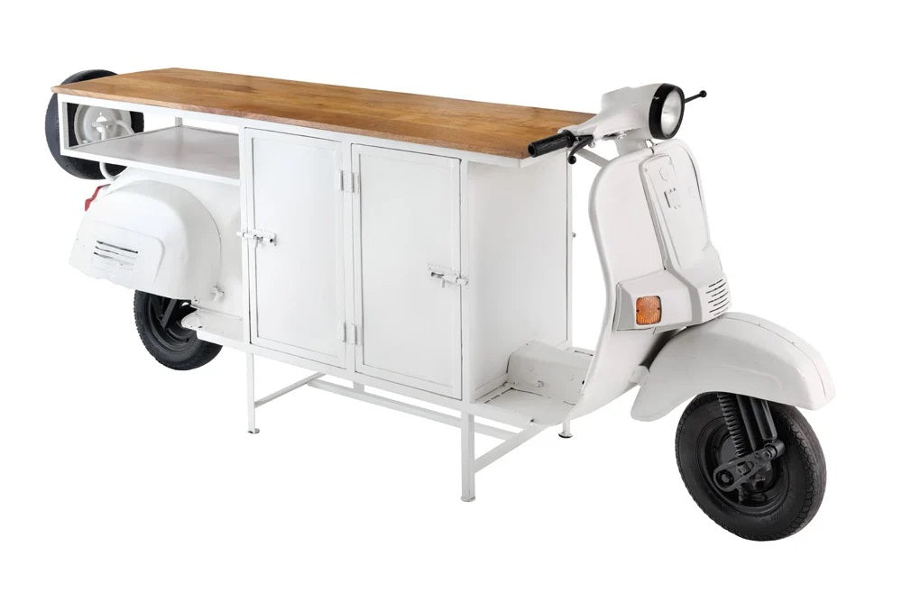 Retro-Bar Tresen Theke SCOOTER 250cm weiss