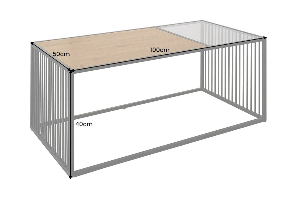 Moderner Couchtisch STRIVE 100cm Marmor-Look Industrielles Design