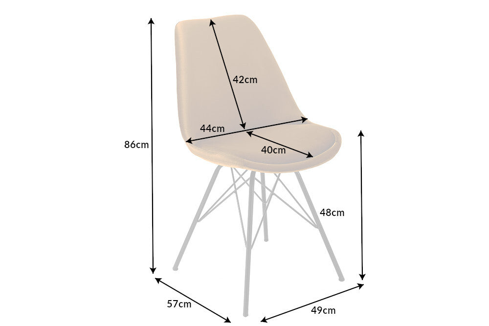 4er Set Design-Klassiker Stuhl NORWAY senfgelb Samt