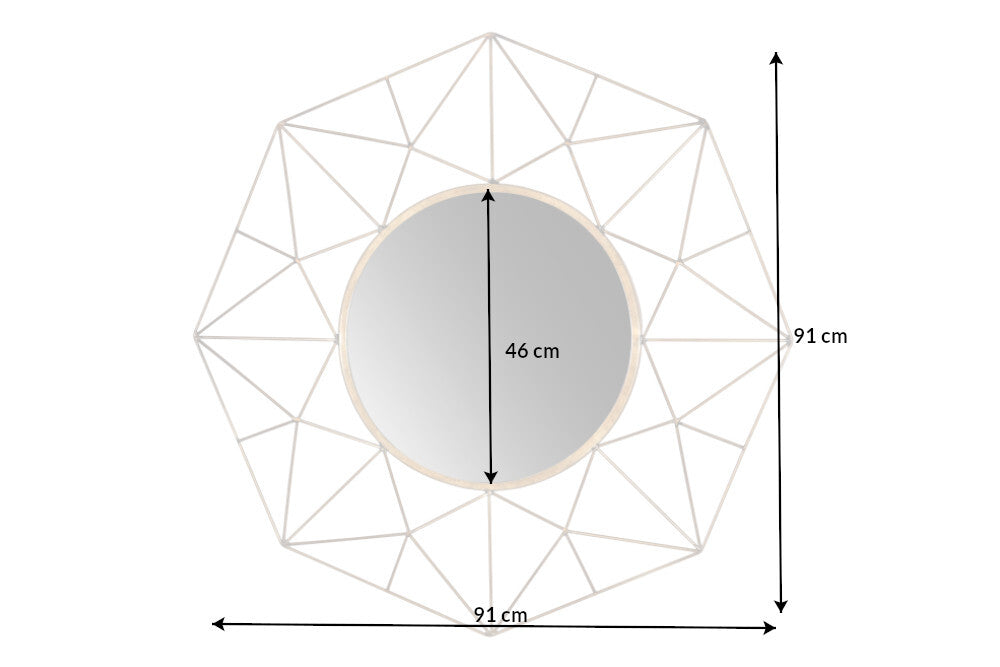 Retro-Design Spiegel DIAM 90cm messing Eisen