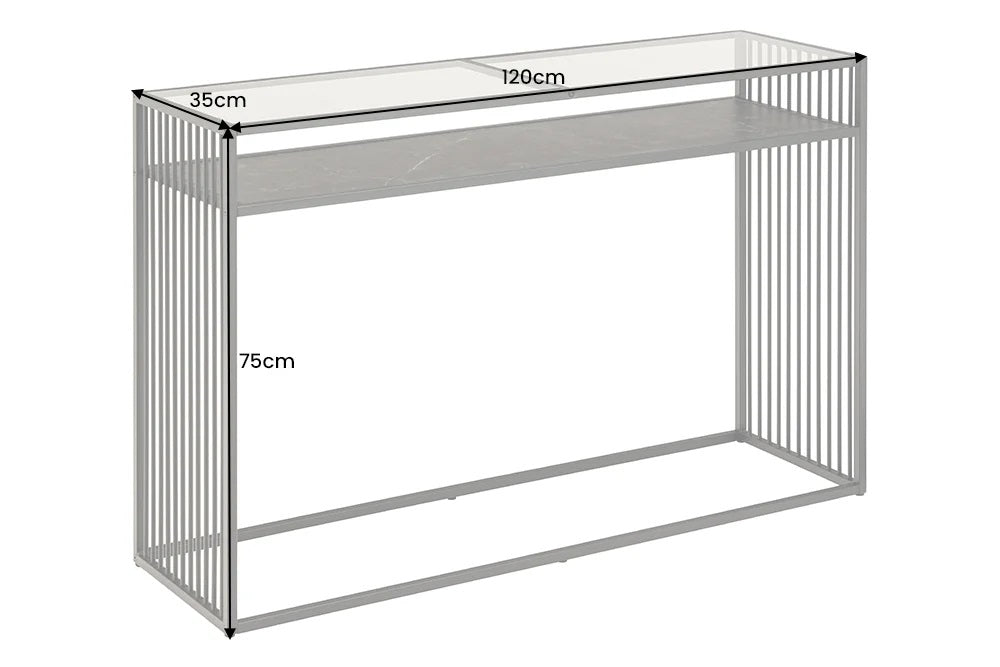 Moderner Konsolentisch STRIVE 120cm Eiche-Look Industrie-Design