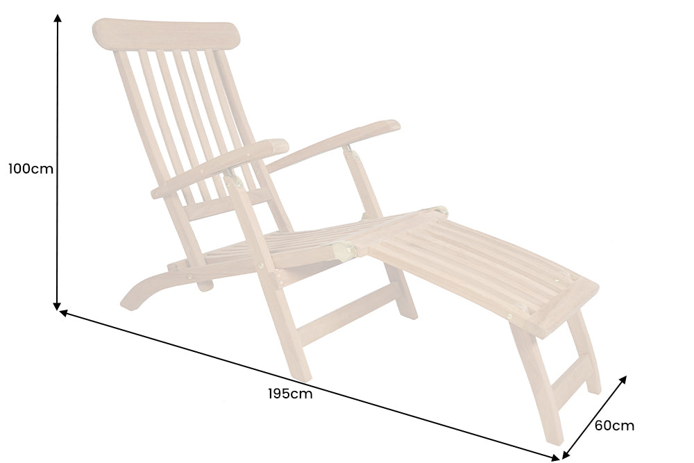 Klassischer Teak 4-Positionen-Liegestuhl RELIFE Deckchair