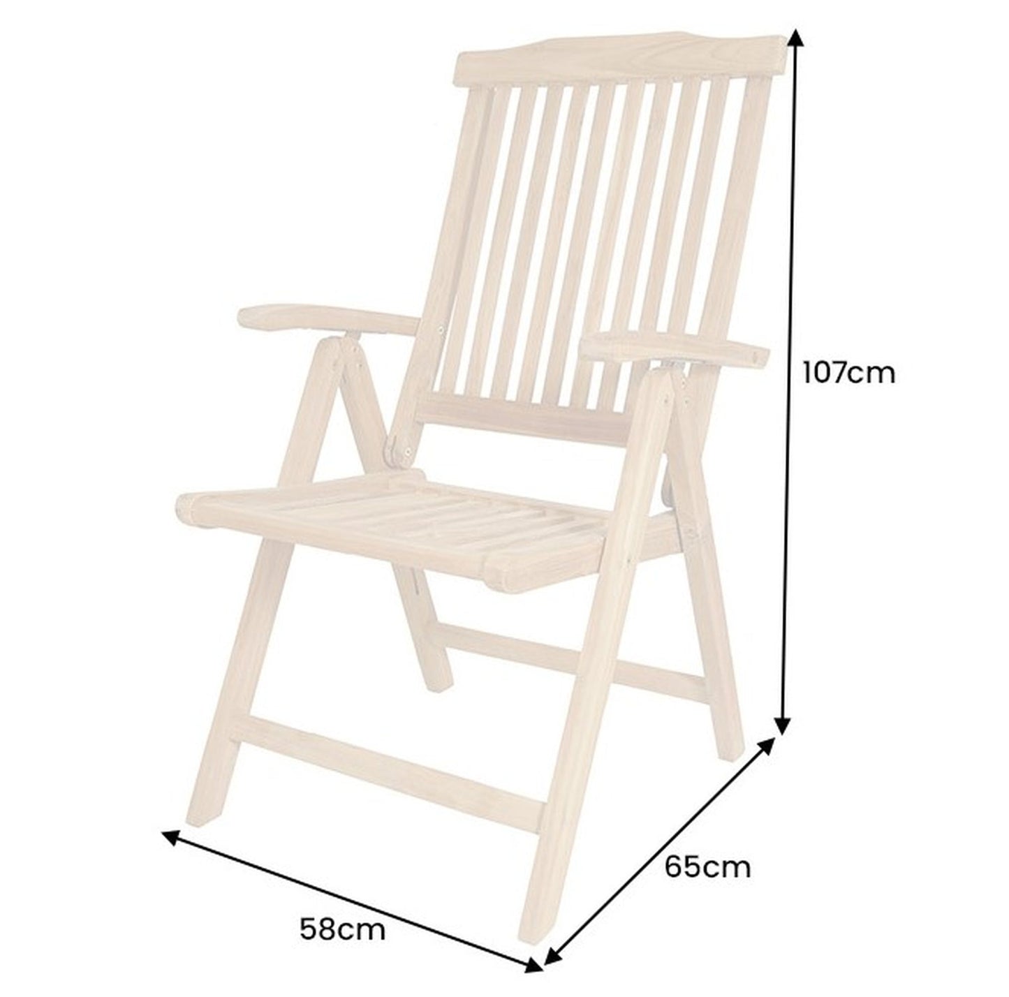 Klassischer Teak 5-Positionen Stuhl RELIFE klappbar