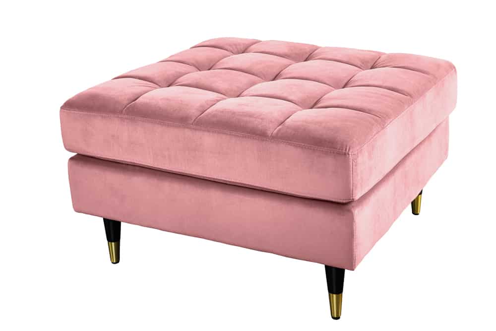 Moderner Hocker COMFORT 80cm alt-rosa Samt Taschenfederkern