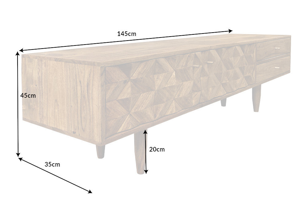 Dekoratives TV-Board MOSAICO 145cm Akazie Lowboard