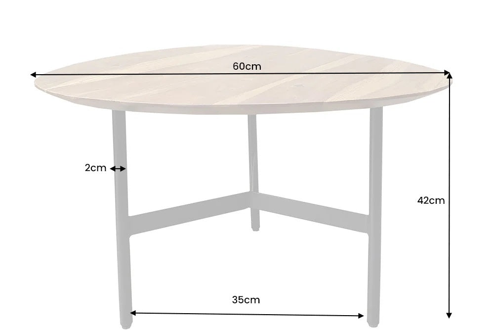 Design Couchtisch BELLEZA 60cm natural Sheesham-Holz Palisander