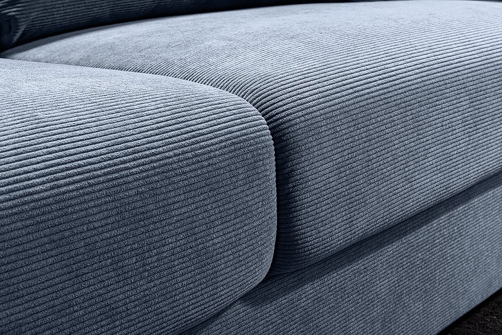 Lounge-Sofa NICE 220cm blau Cord Federkernpolsterung