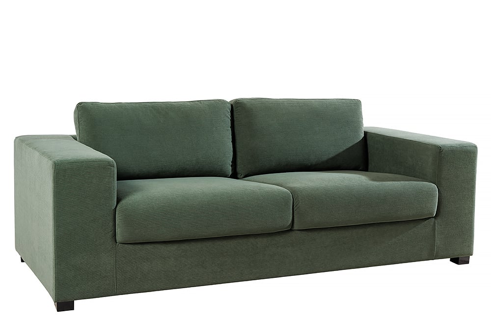 Lounge-Sofa NICE 220cm grün Cord Federkernpolsterung