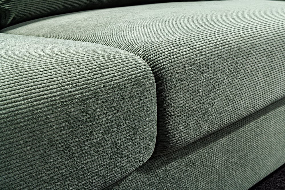 Lounge-Sofa NICE 220cm grün Cord Federkernpolsterung