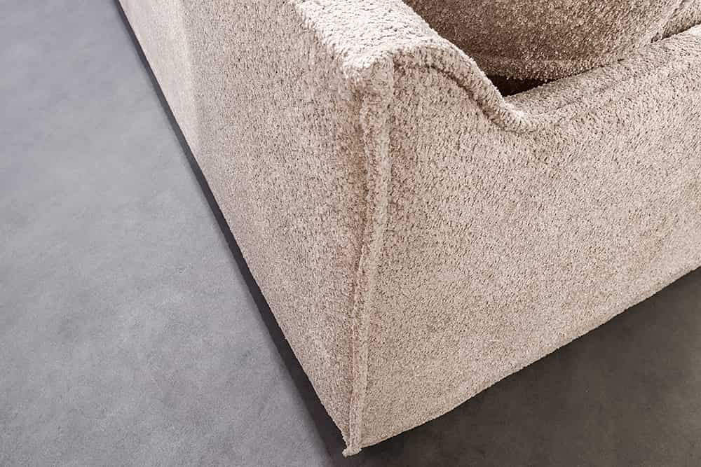 Hussensofa 3-Sitzer PARADISO 200cm Bouclé champagner Federkern