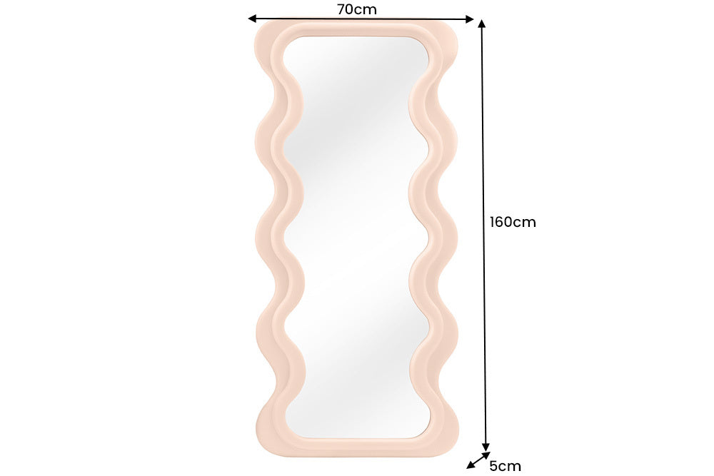 Extravaganter Design Wandspiegel 160x70cm FORMOSA apricot