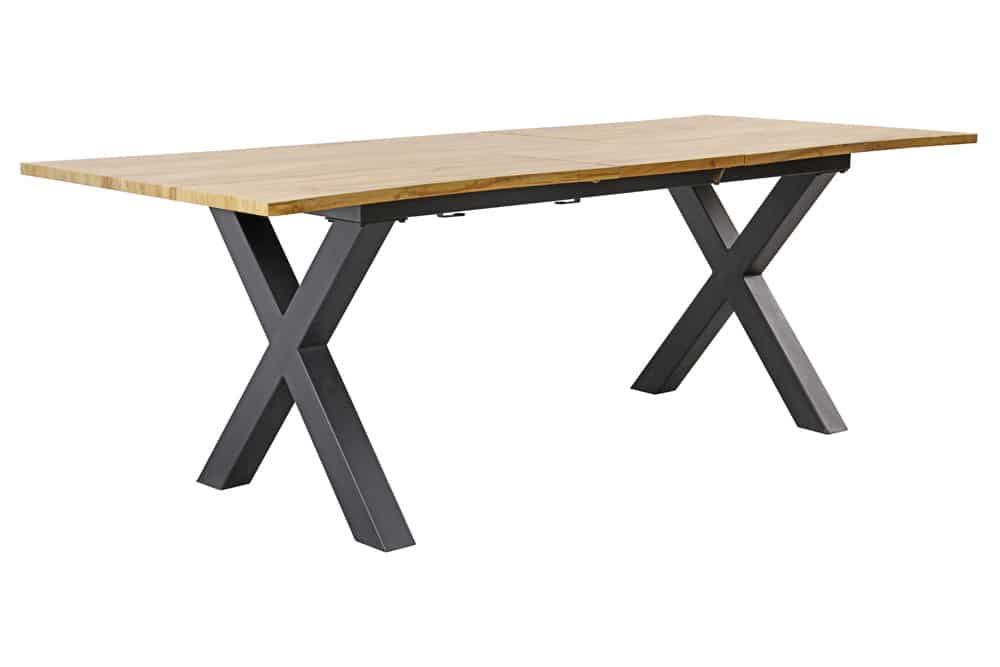 Ausziehbarer Esstisch OAKLAND 160-200cm Wildeiche-Design Baumkante