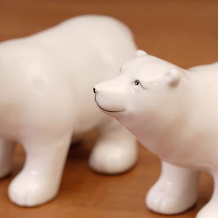 Eisbären-Figur 2'er set "KNUT" aus Porzellan