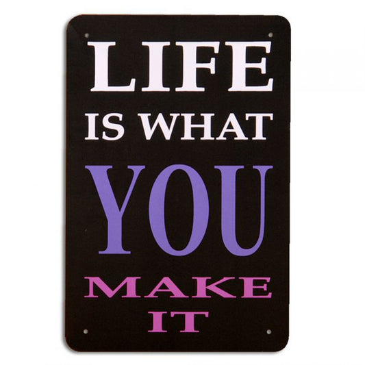 Metallschild LIFE IS Vintage Schild im Retro-Design