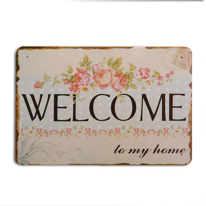 Metallschild WELCOME 30x20cm Vintage Schild im Retro-Design