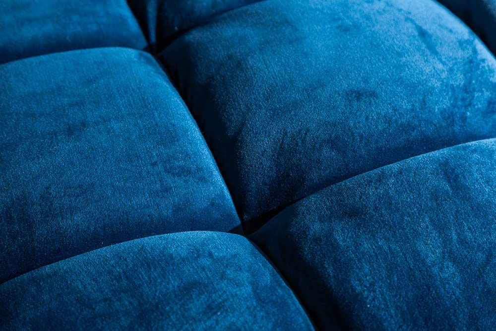 Modernes 3er Sofa 220cm COMFORT blau Samt Federkern