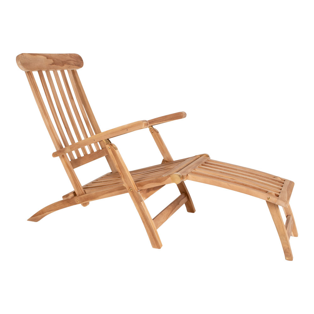 Klassischer Teak 4-Positionen-Liegestuhl RELIFE Deckchair