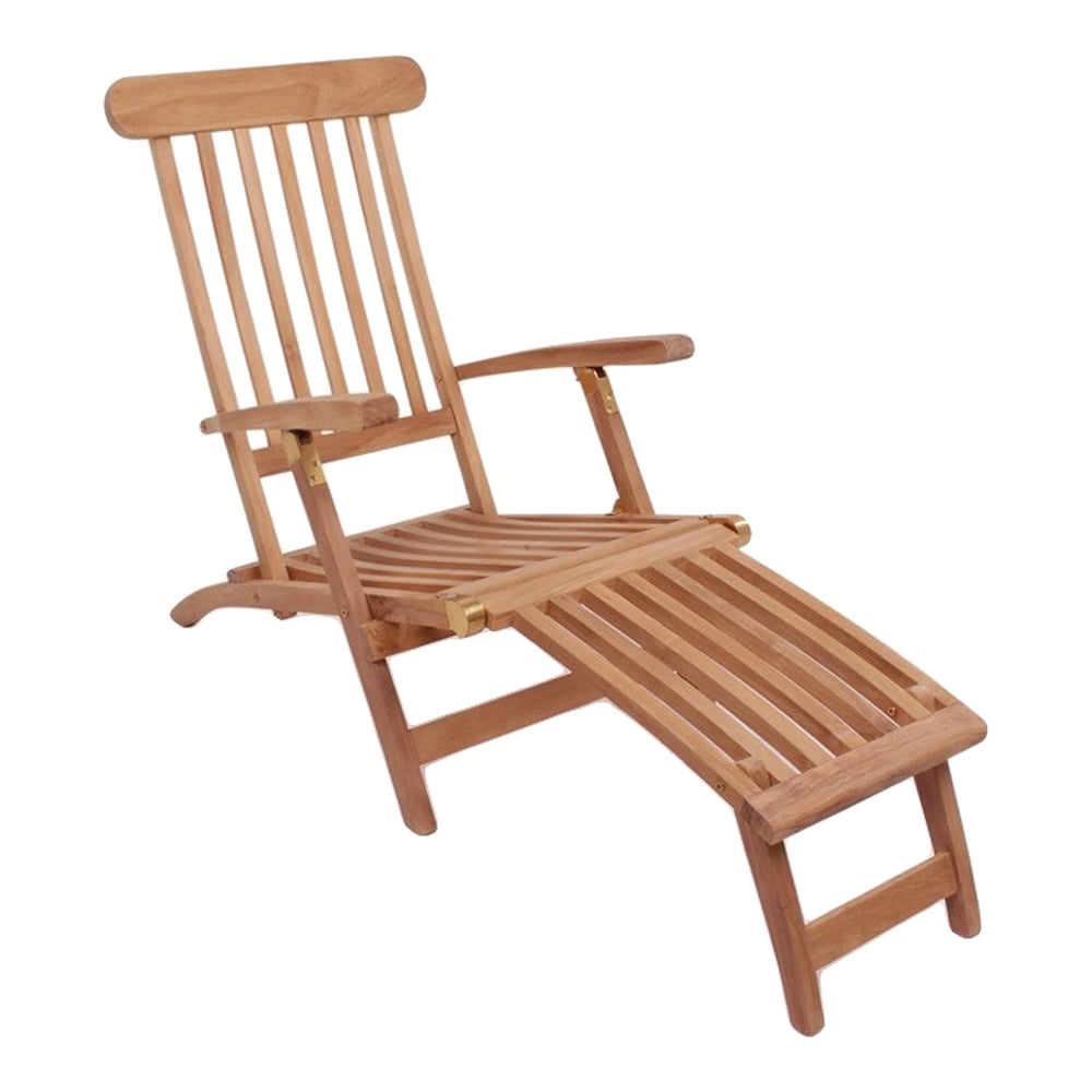 Klassischer Teak 4-Positionen-Liegestuhl RELIFE Deckchair