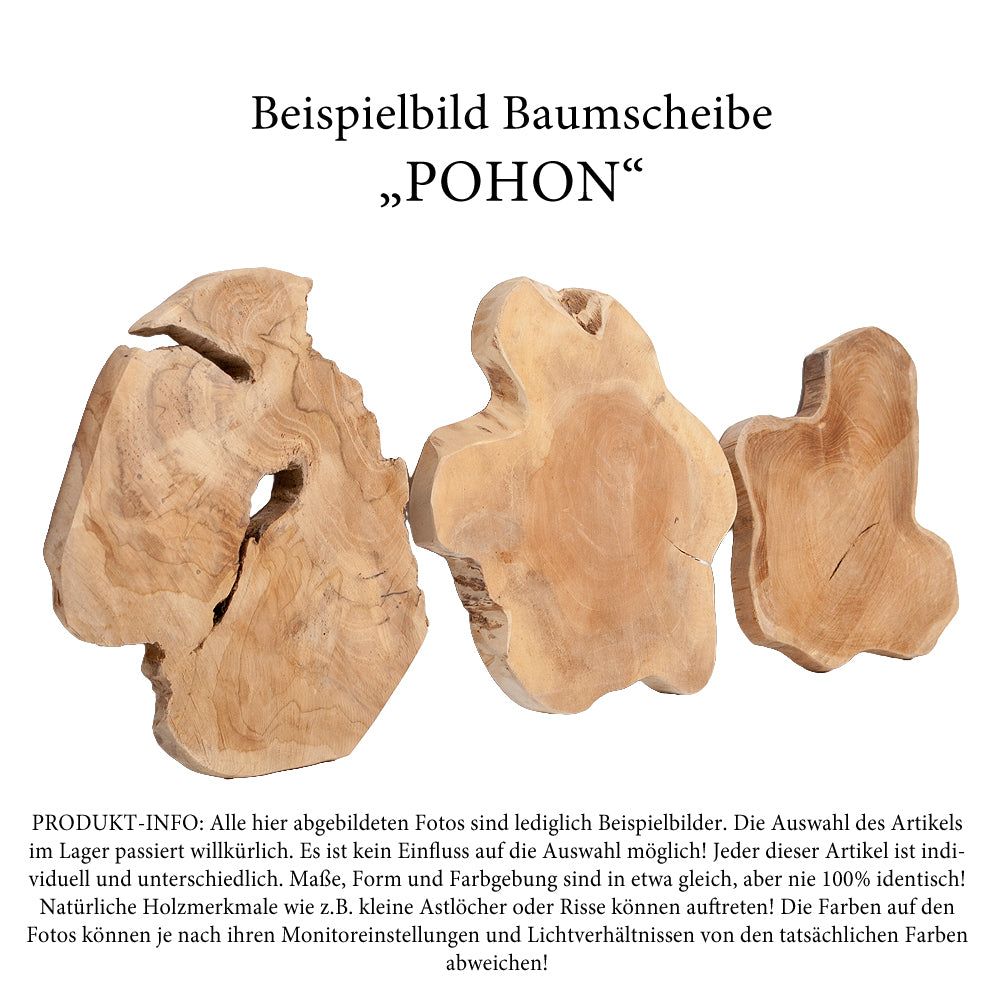 2er Set Baumscheibe POHON unbehandeltes Teak ca. D25-35cm