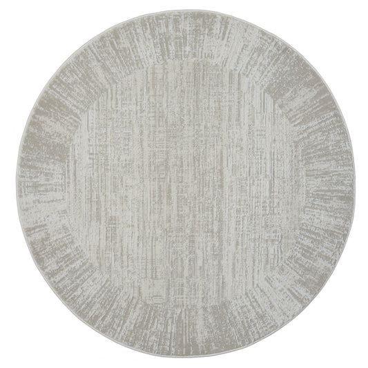 Teppich CIELO rund Creme-Grau 120 x 120 cm