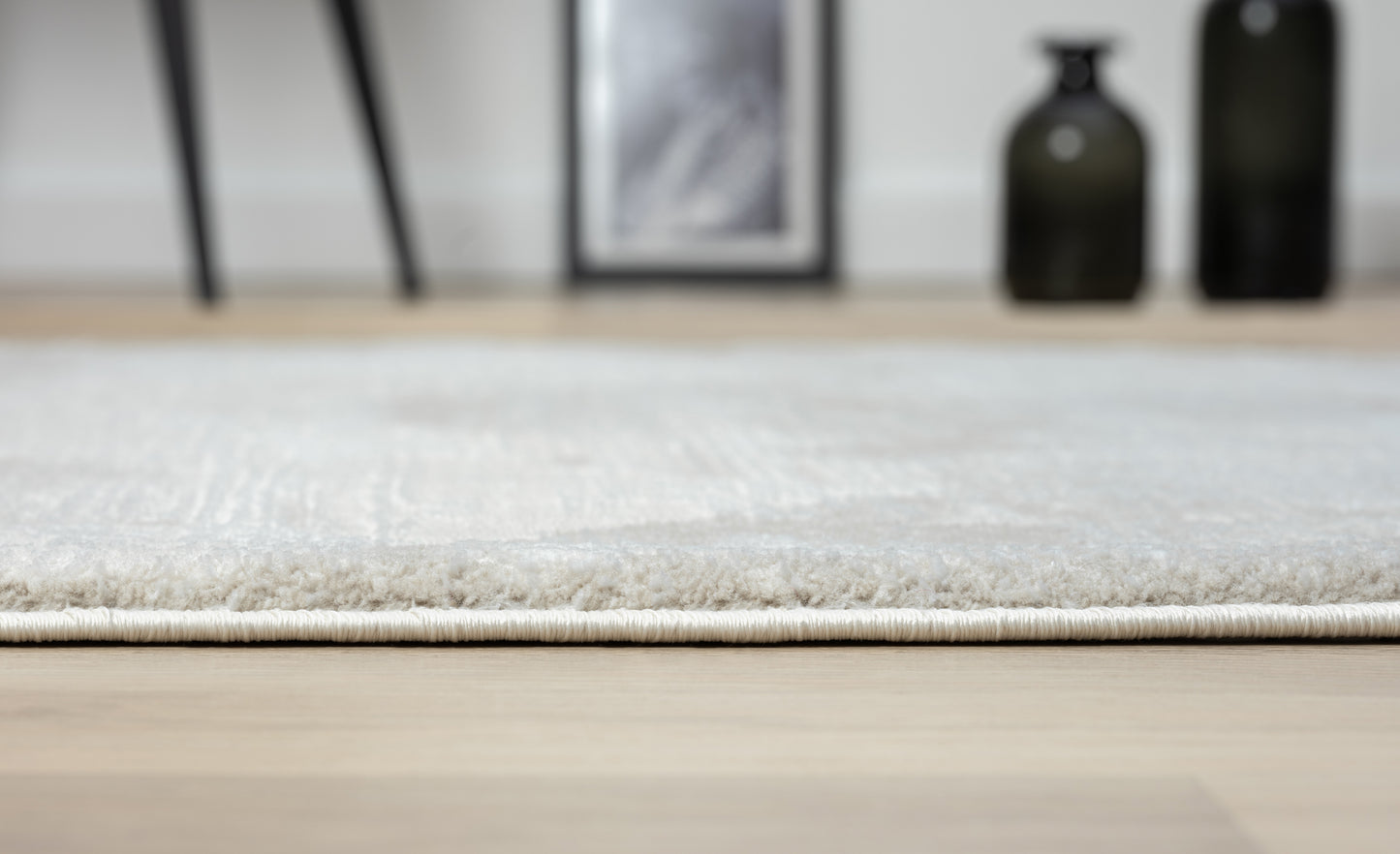 Teppich VIDA rund Creme-Grau 120 x 120 cm