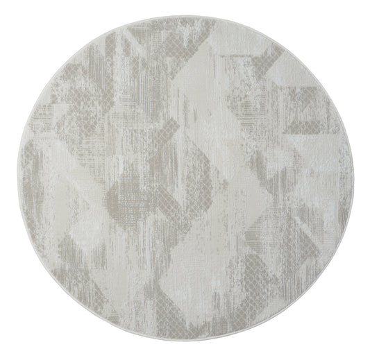 Teppich VIDA rund Creme-Grau 120 x 120 cm