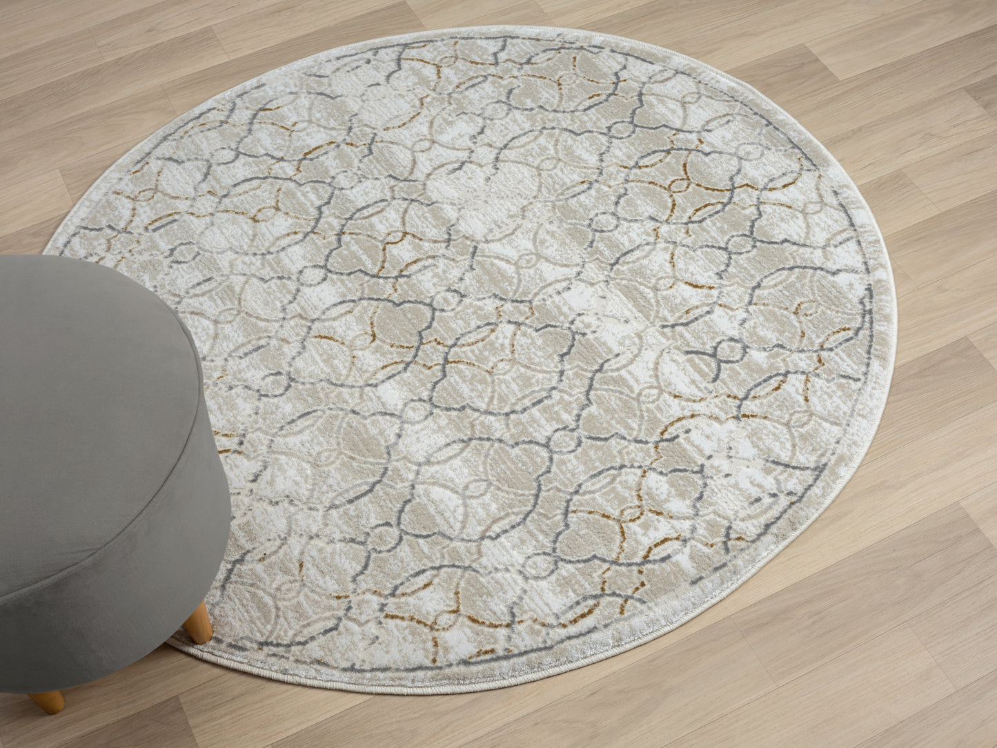 Teppich PISO rund Creme-Multi 120 x 120 cm