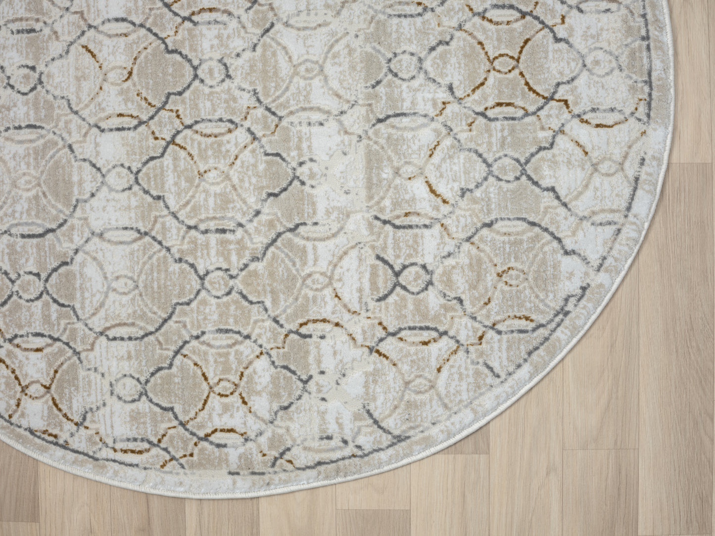 Teppich PISO rund Creme-Multi 120 x 120 cm