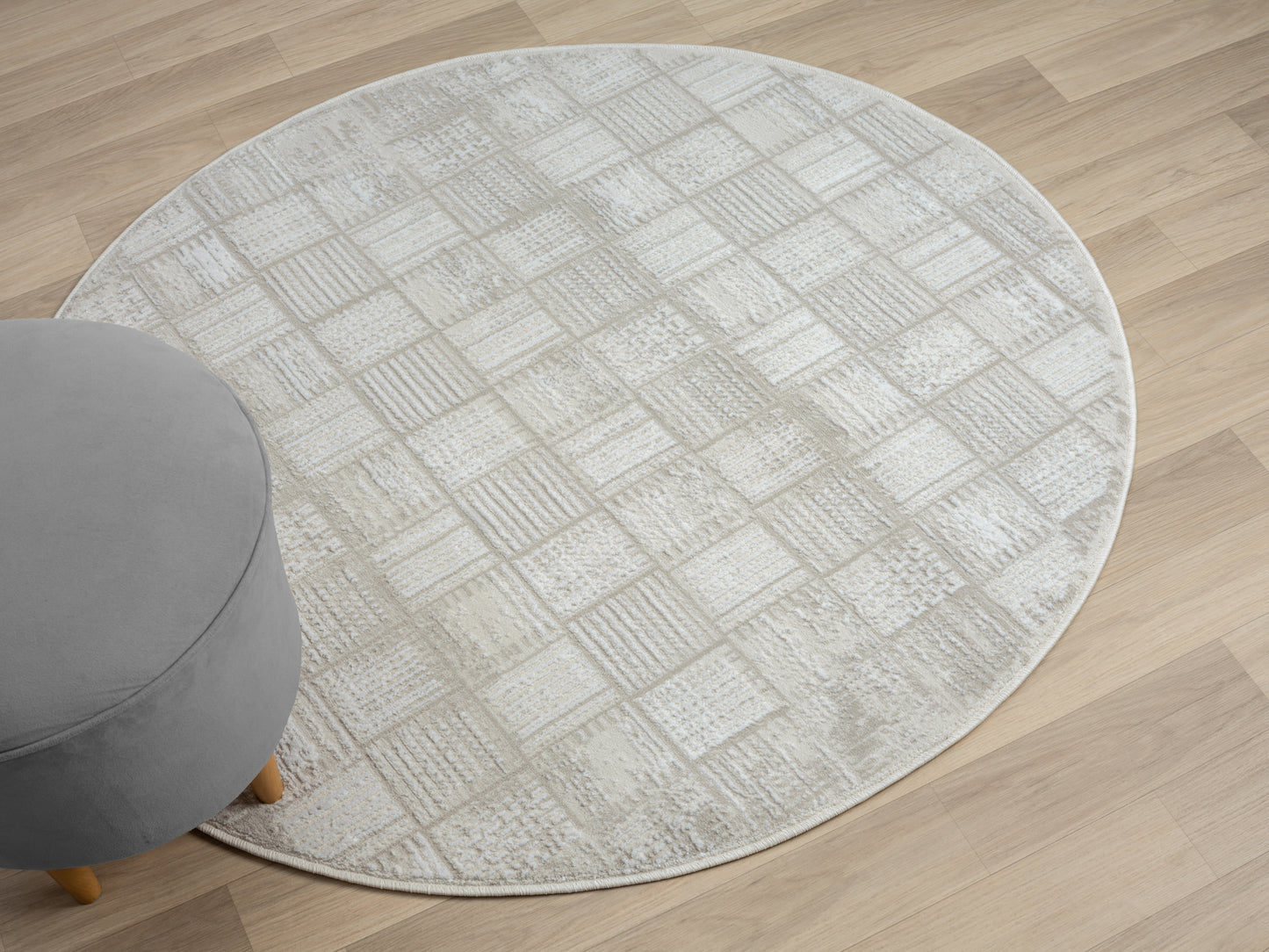 Teppich CASA rund Creme-Weiss 120 x 120 cm