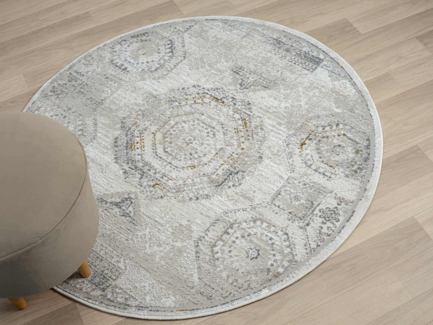 Teppich KAZAK-A rund Creme-Multi 120 x 120 cm