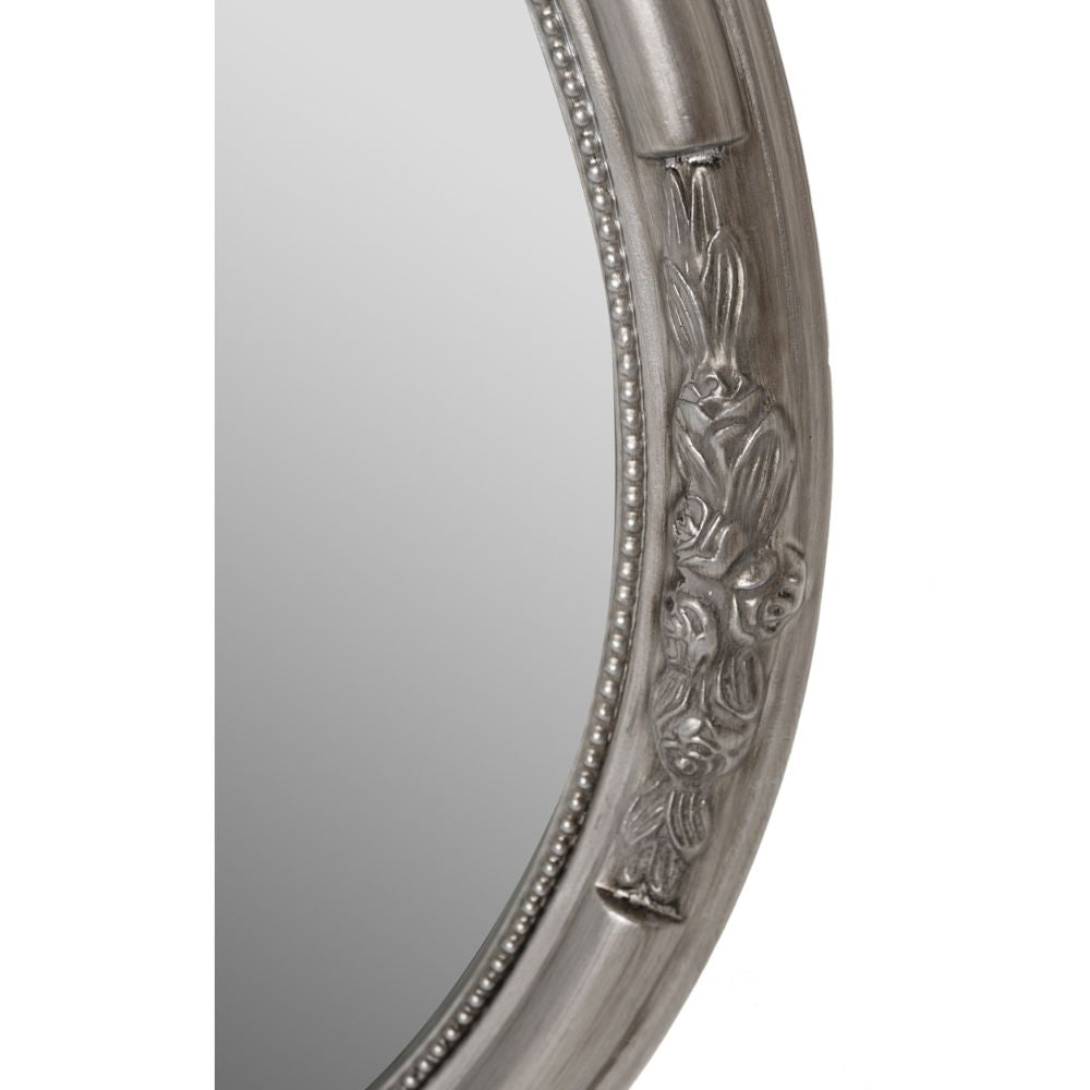 Barock Spiegel KIRA oval silber 57x47cm