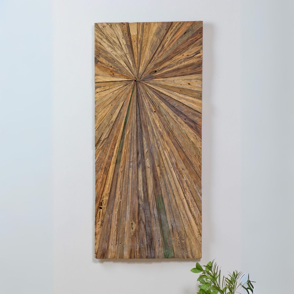 Wand-Deko-Objekt LATO recycled Teak 100x45cm