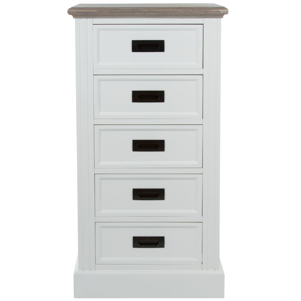 Edle Landhaus Kommode CHALET 107cm weiss-braun Highboard