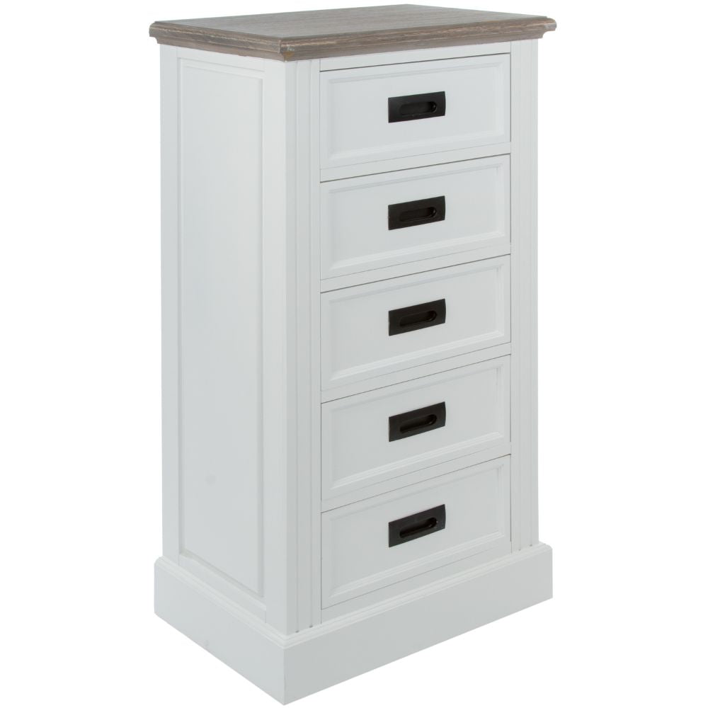 Edle Landhaus Kommode CHALET 107cm weiss-braun Highboard