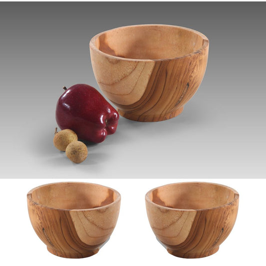 2tlg. Set elegante Teak Schale LOLA ca. D15cm Schüssel