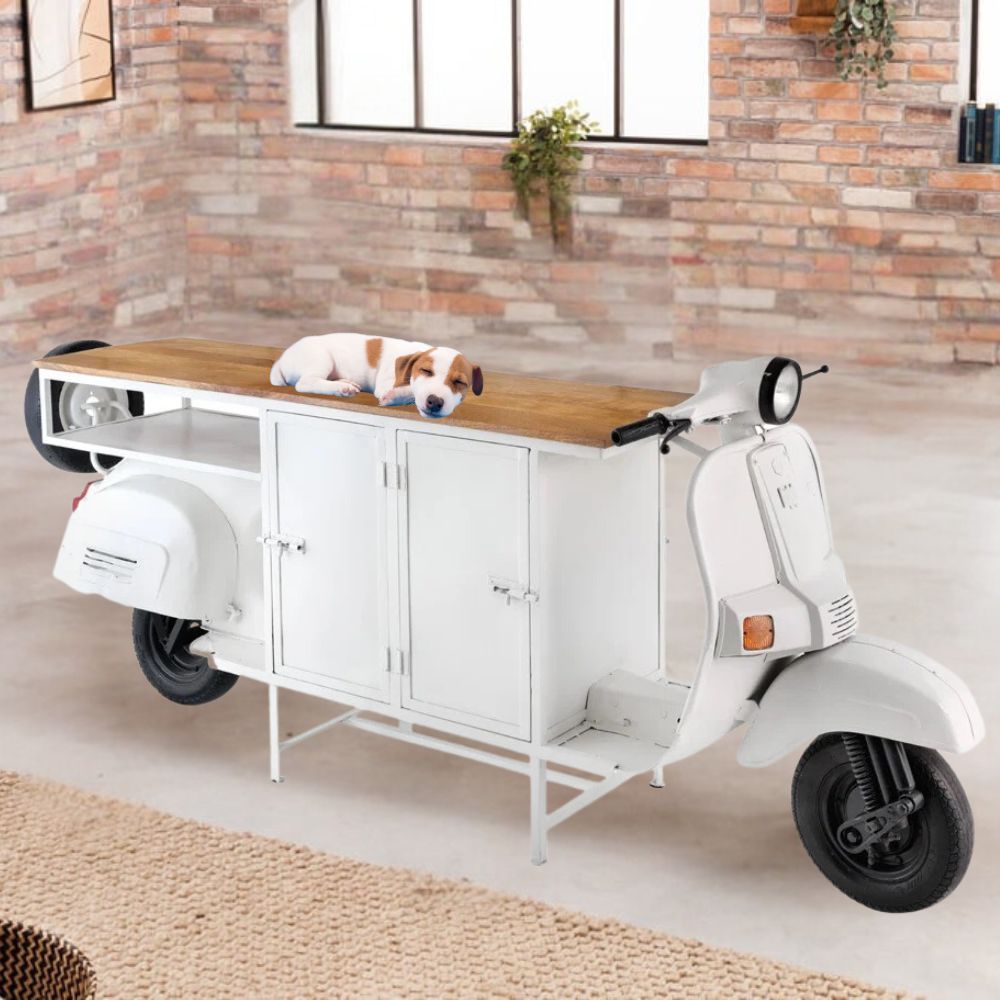 Retro-Bar Tresen Theke SCOOTER 250cm weiss