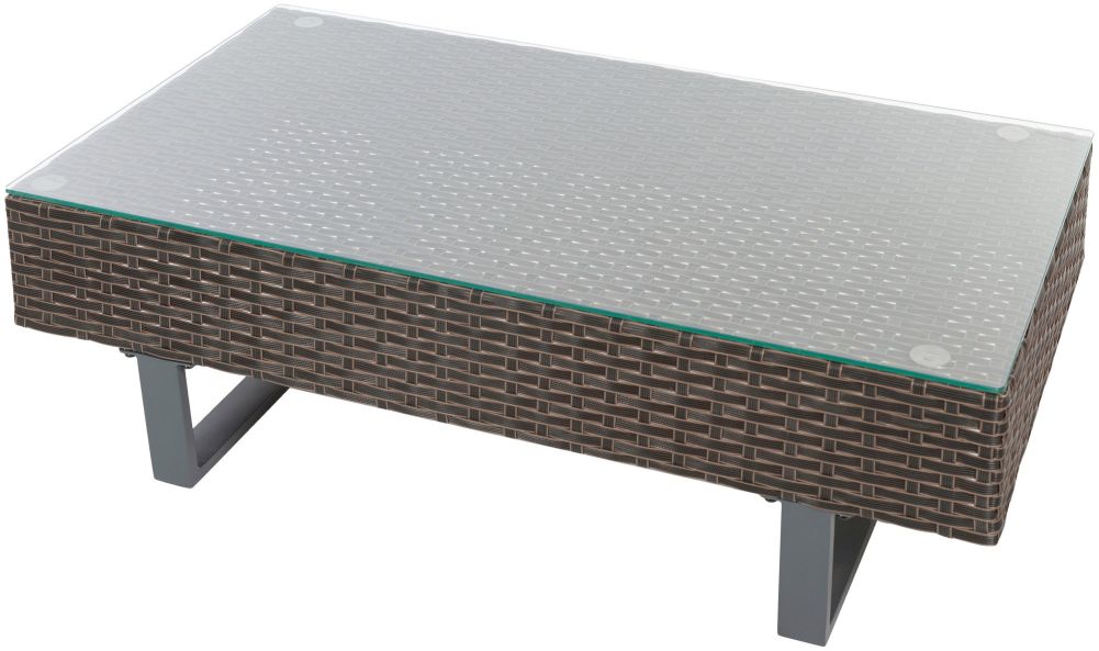 Polyrattan Lounge-Sitzgruppe FARO braun anthrazit inkl. Kissen