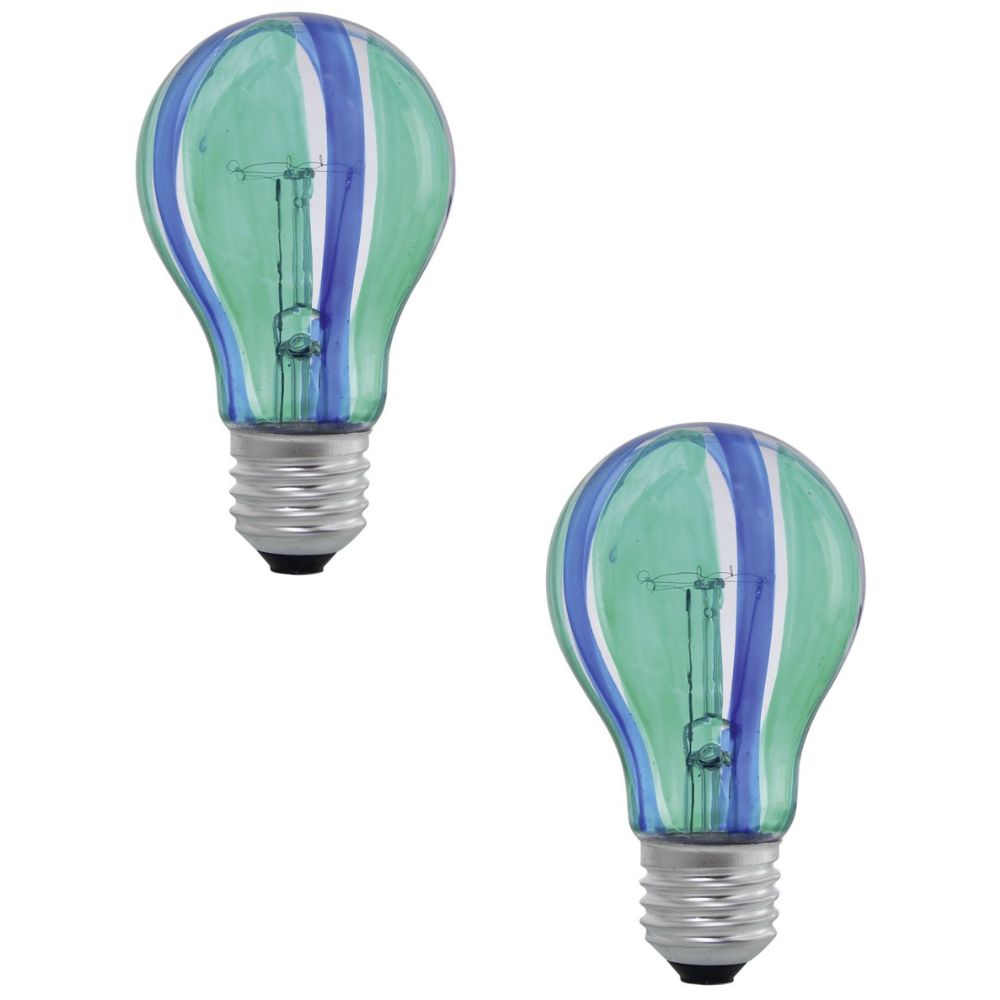 2er-Set Eglo Leuchtmittel Grün-Blau Glühbirne E27 40W