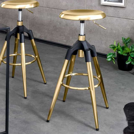 Urbaner Barhocker FABRICA gold schwarz höhenverstellbar Metall