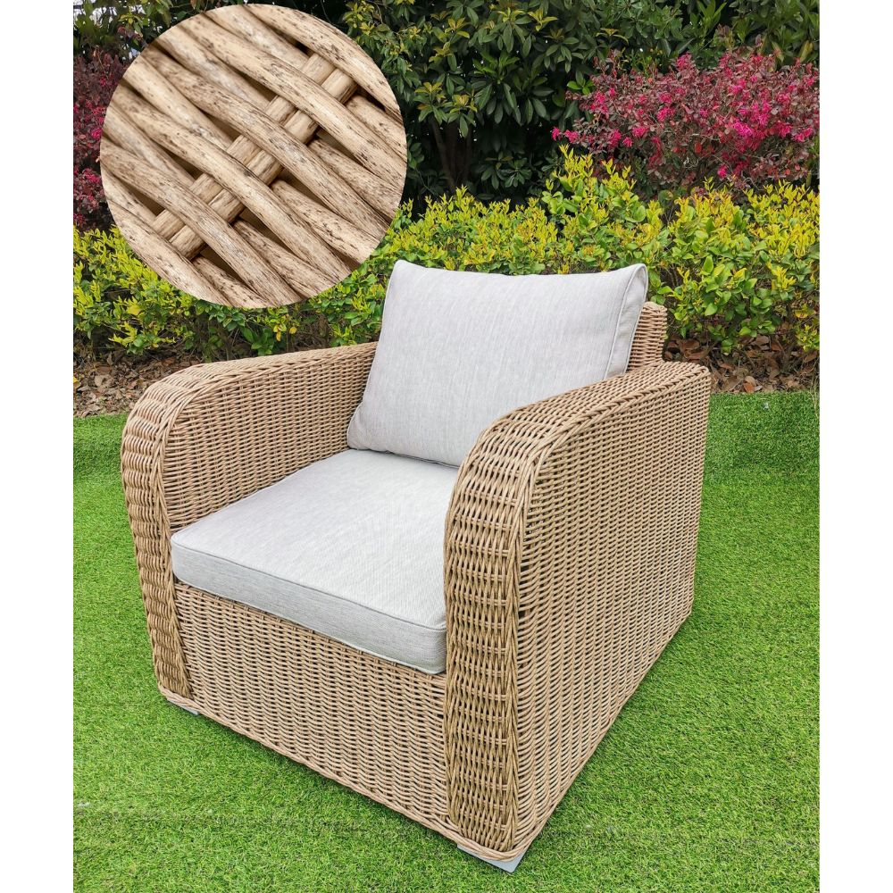 4tlg. Loungemöbel-Set VITA-2er Natural rundes Polyrattan Sitzgruppe