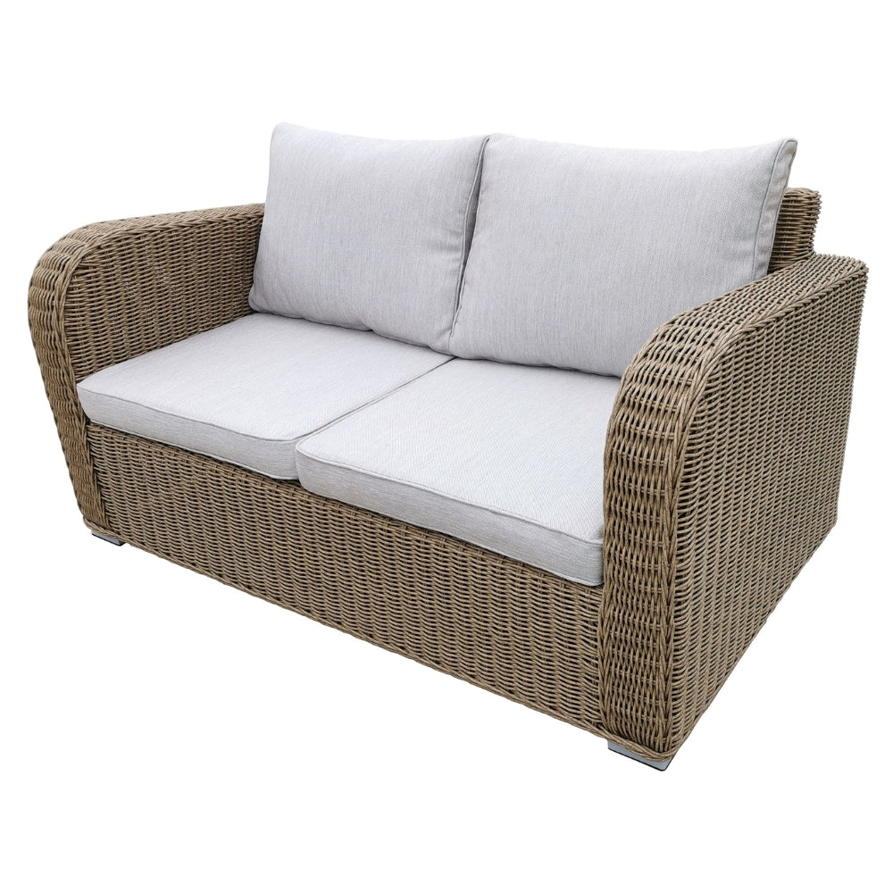 4tlg. Loungemöbel-Set VITA-2er Natural rundes Polyrattan Sitzgruppe