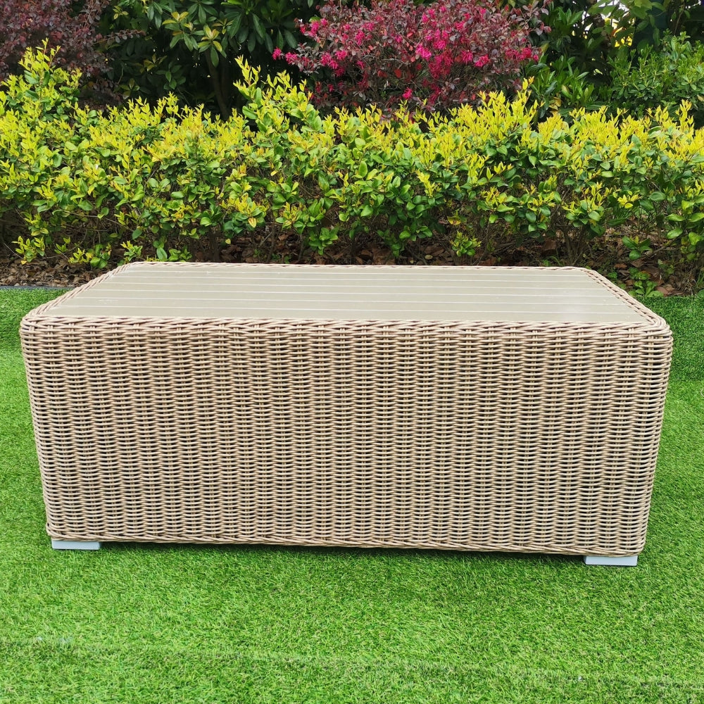 4tlg. Loungemöbel-Set VITA-2er Natural rundes Polyrattan Sitzgruppe