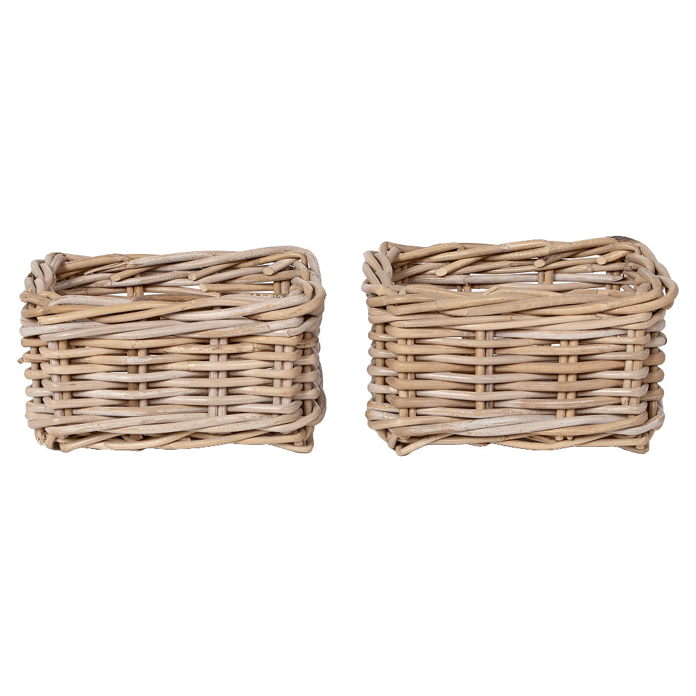 2-tlg. Rattan Aufbewahrungskorb-Set VERONA-2 ca. L24cm