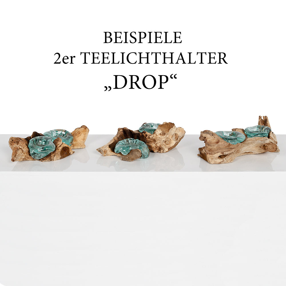 2er Teelichthalter DROP